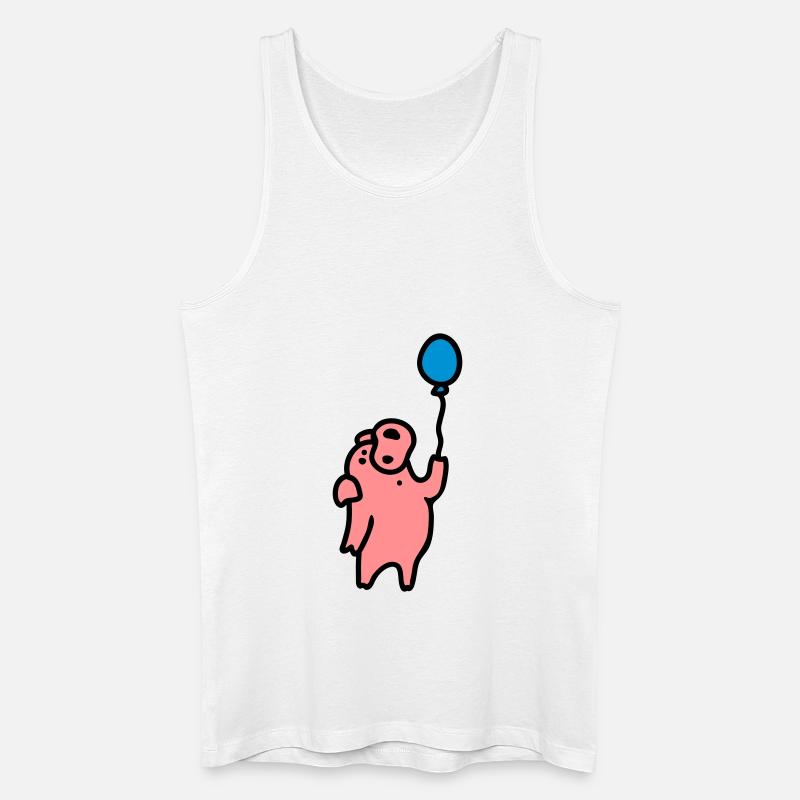 Schwein + Luftballon 3 - Männer Bio Tank Top - Weiß