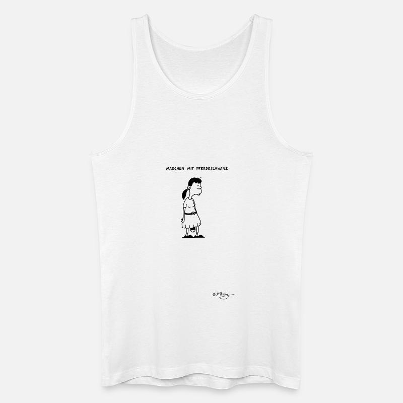 Mädchen mit Pferdeschwanz - Männer Bio Tank Top - Weiß