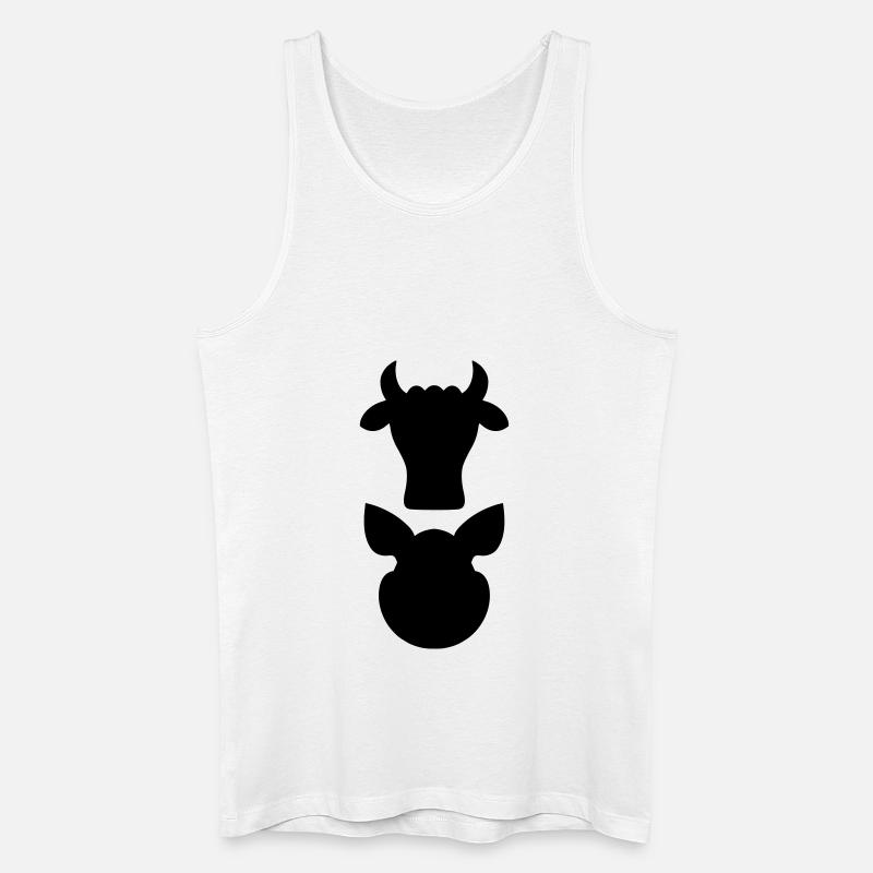 Schädel Rind Schwein - Männer Bio Tank Top - Weiß
