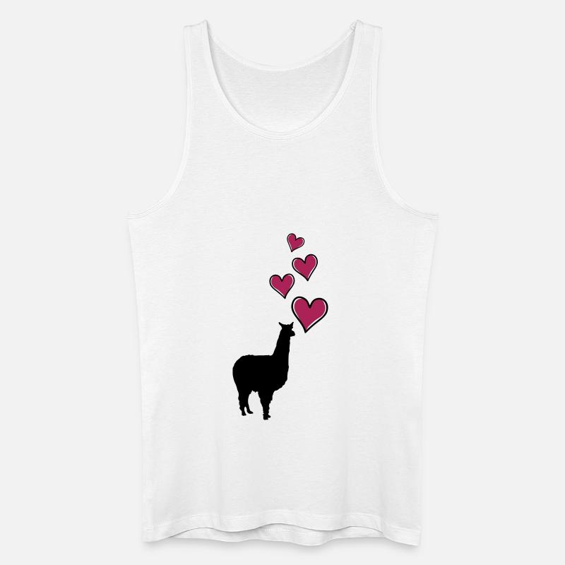 lama herzen - Männer Bio Tank Top - Weiß