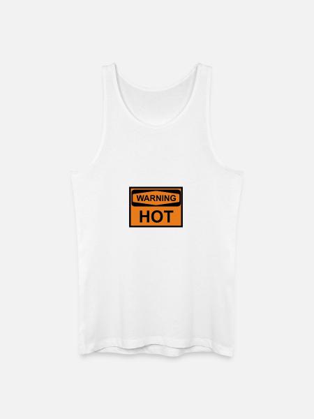 warning hot - Männer Bio Tank Top - Weiß