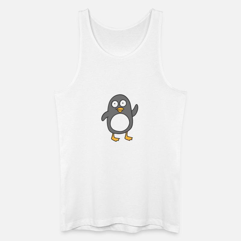 Pinguin - Männer Bio Tank Top - Weiß