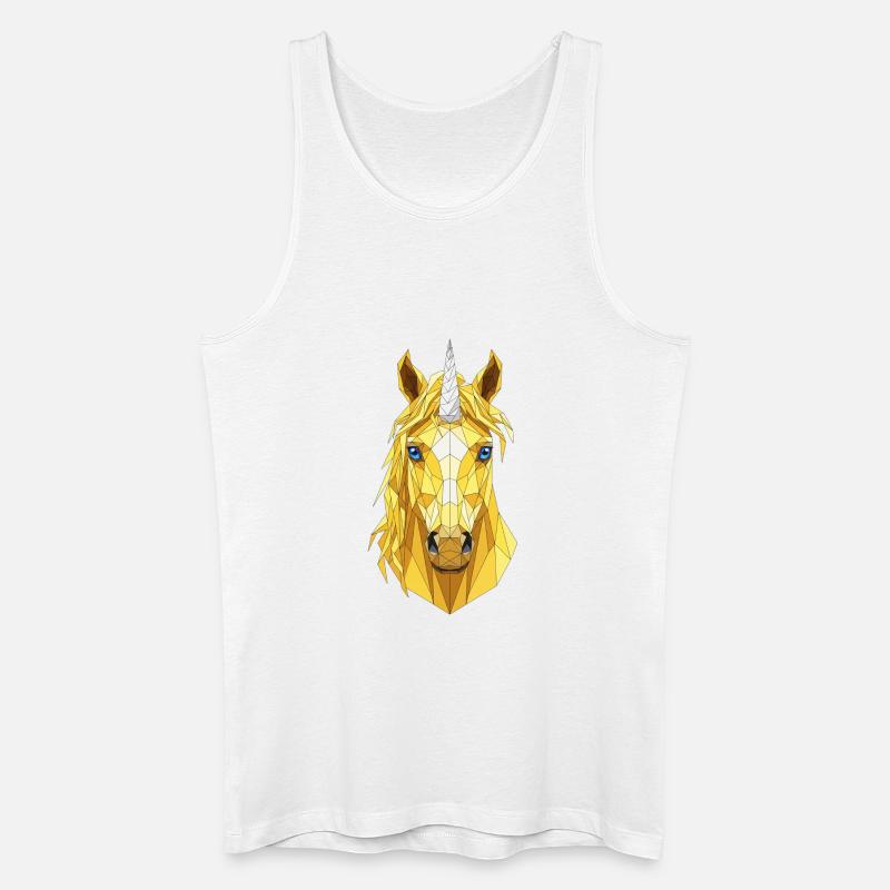 Polygon-Einhorn Kopf - Männer Bio Tank Top - Weiß