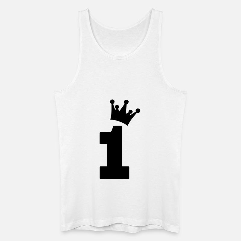 one 1 eins - Männer Bio Tank Top - Weiß