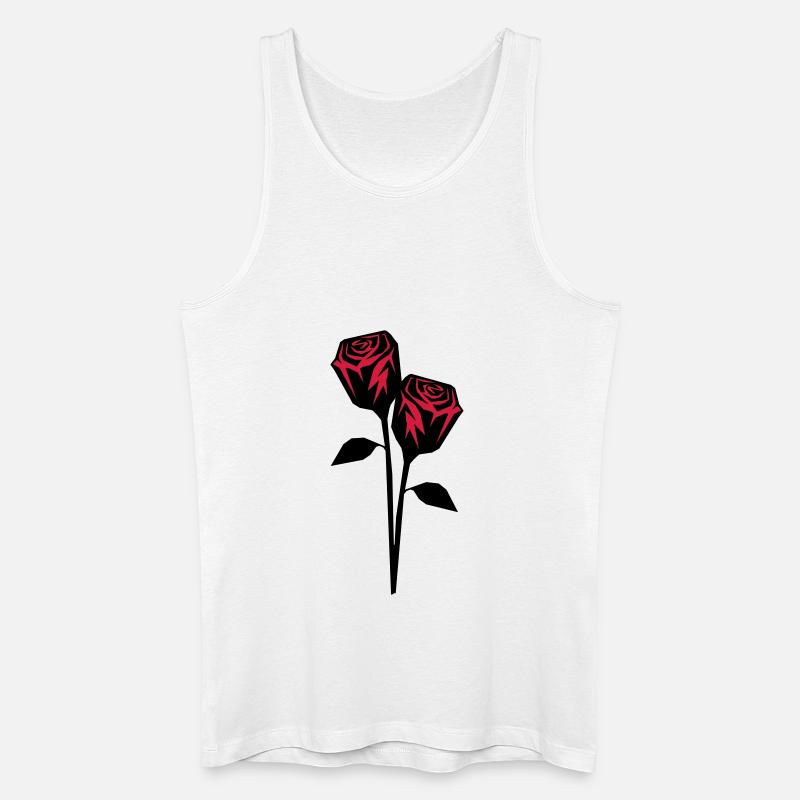 roses design - Männer Bio Tank Top - Weiß