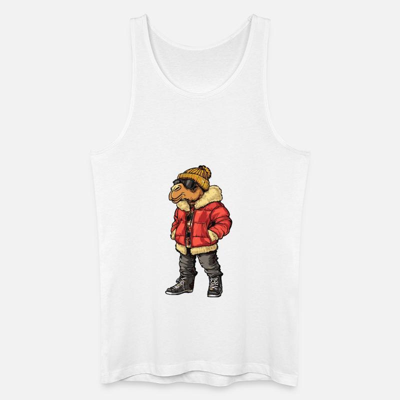 Kamel Lustig Winter - Männer Bio Tank Top - Weiß
