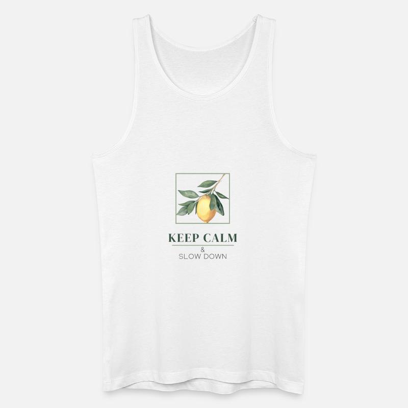 Keep Calm & Slow Down - Männer Bio Tank Top - Weiß