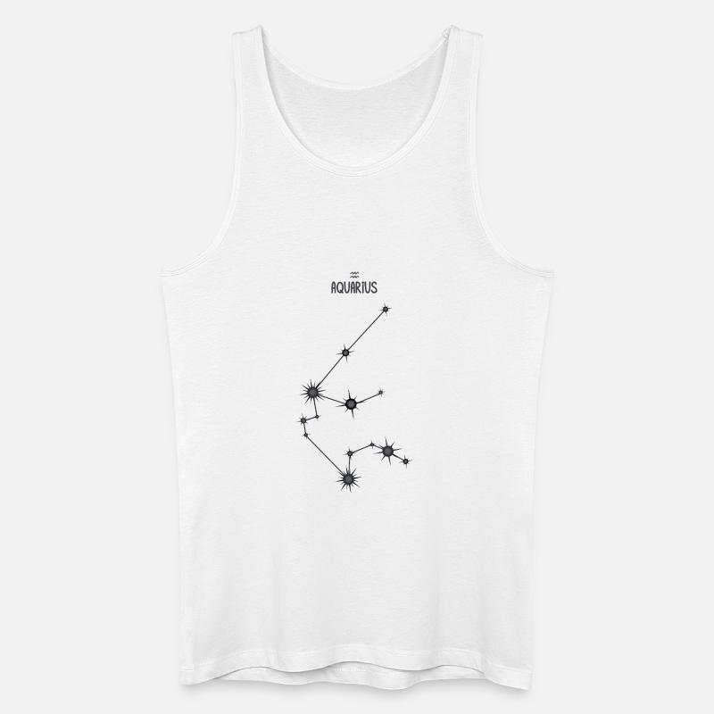 Wassermann Sternzeichen Sternbild Schwarz & Grau - Männer Bio Tank Top - Weiß