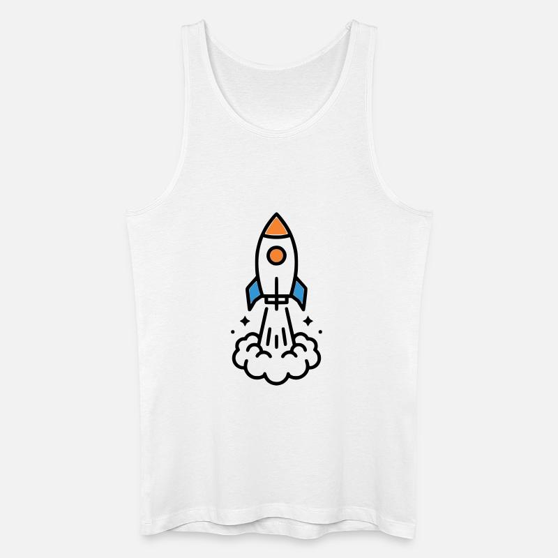 Rocket Launch Space Comic - Men’s Organic Tank Top - white