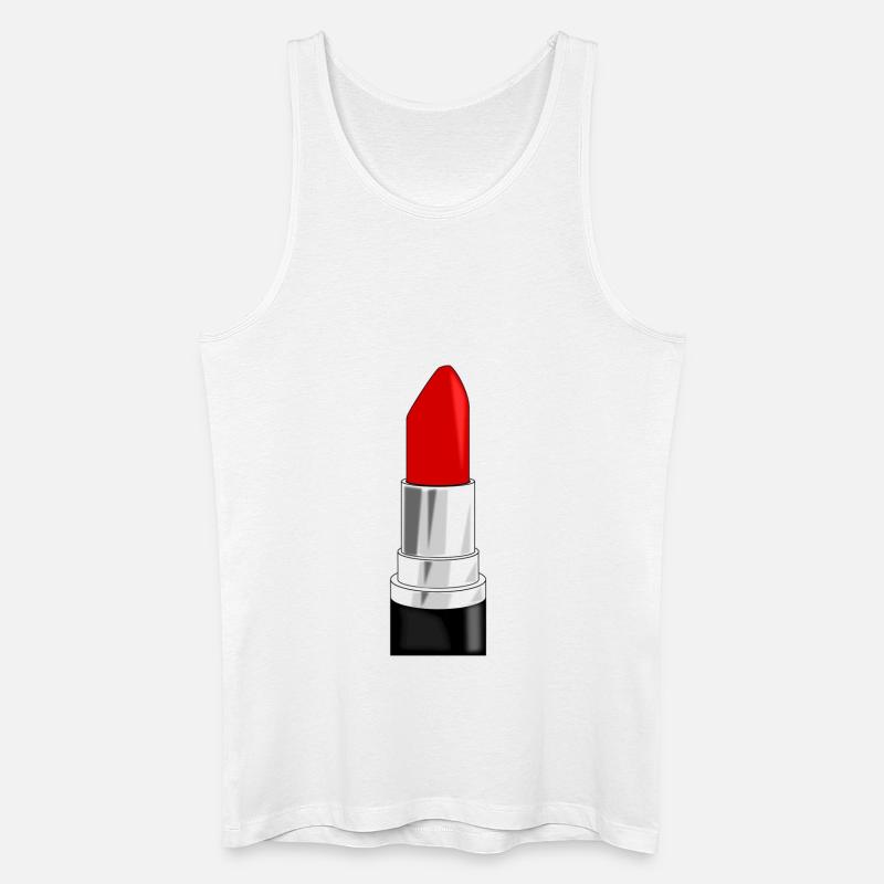 Lippenstift - Männer Bio Tank Top - Weiß