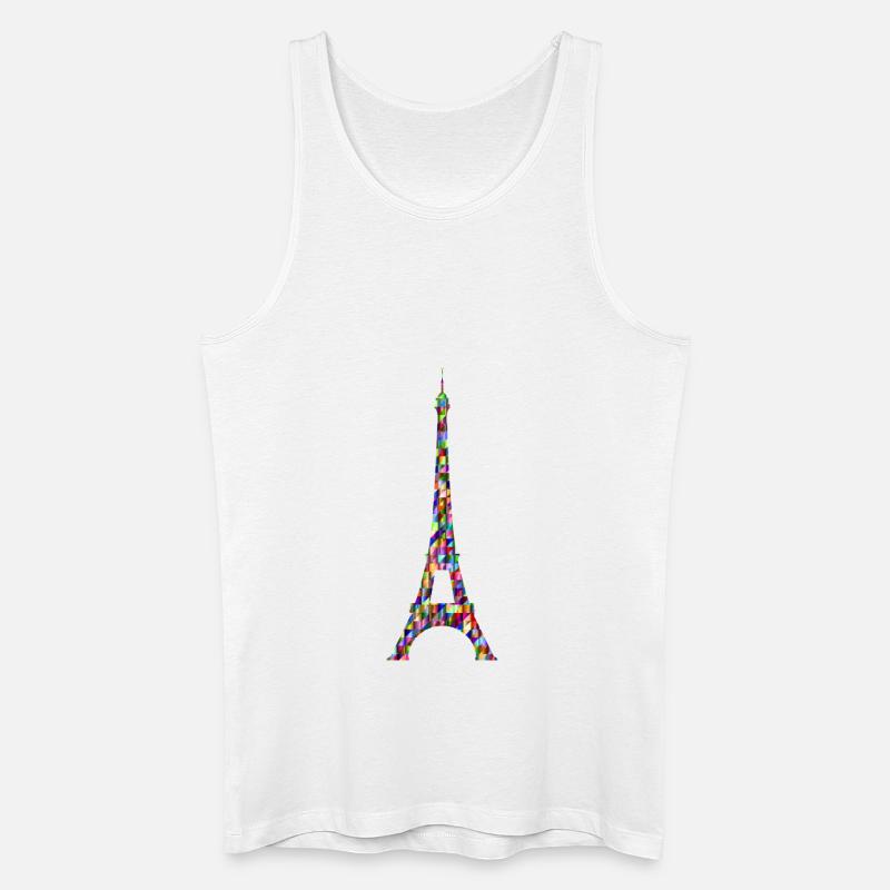 Eiffelturm Regenbogen - Männer Bio Tank Top - Weiß