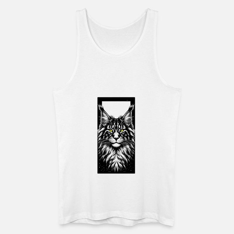Katzengesicht - Männer Bio Tank Top - Weiß