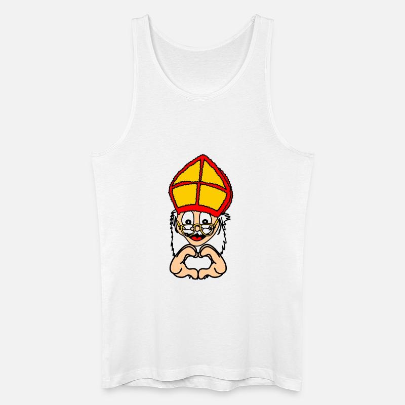Sinterklaas mit Handgestenherz - Männer Bio Tank Top - Weiß