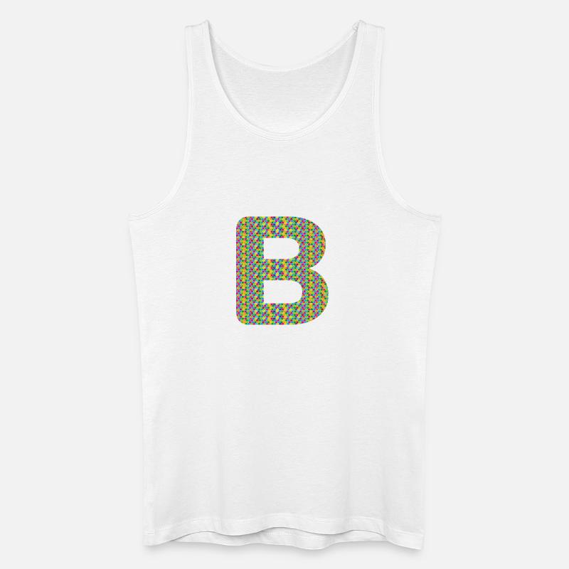 Buntes Herz-B Design – Einzigartig & Stylisch! - Männer Bio Tank Top - Weiß