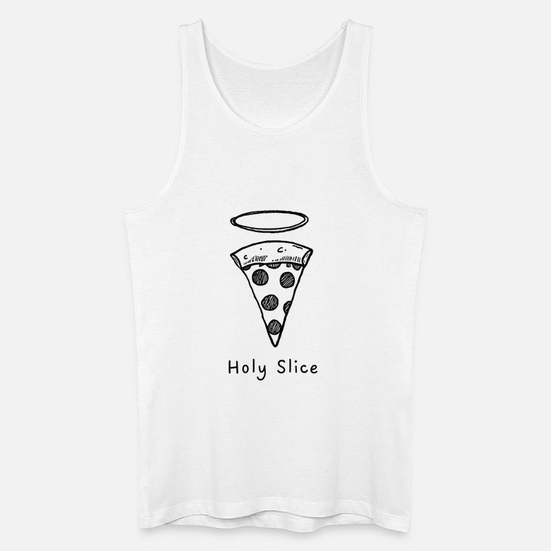 Holy Slice – Fine Line Pizza - Männer Bio Tank Top - Weiß