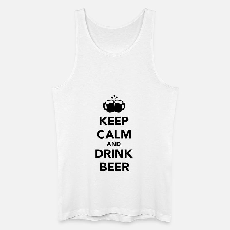 Keep calm and drink beer - Männer Bio Tank Top - Weiß