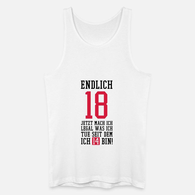 endlich_18_f2 - Männer Bio Tank Top - Weiß