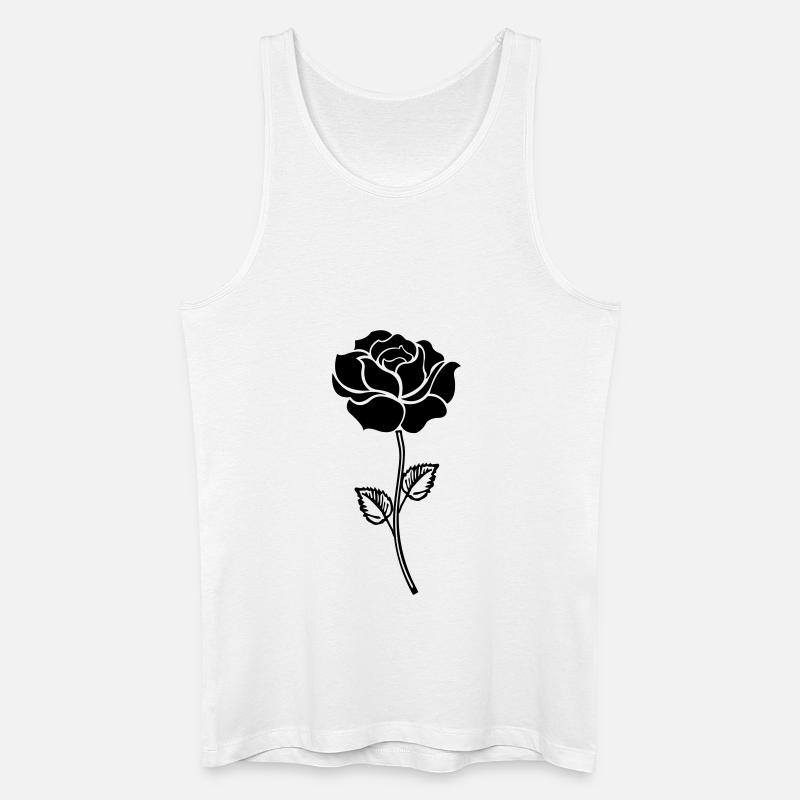 rose_black - Männer Bio Tank Top - Weiß