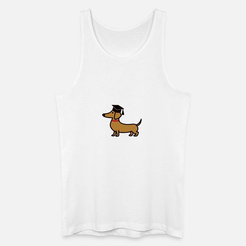 Studierter Dackel - Männer Bio Tank Top - Weiß