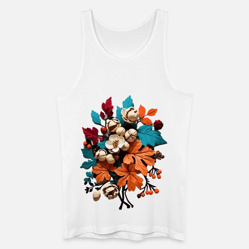 Herbst Blumen - Männer Bio Tank Top - Weiß