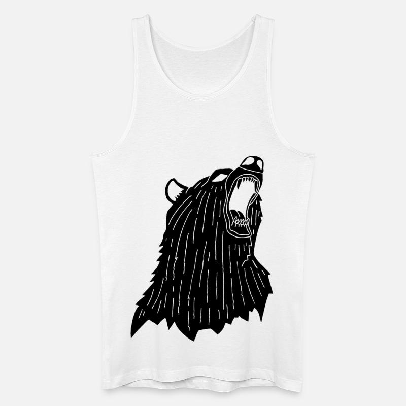 Wütender Schwarzbär - Männer Bio Tank Top - Weiß