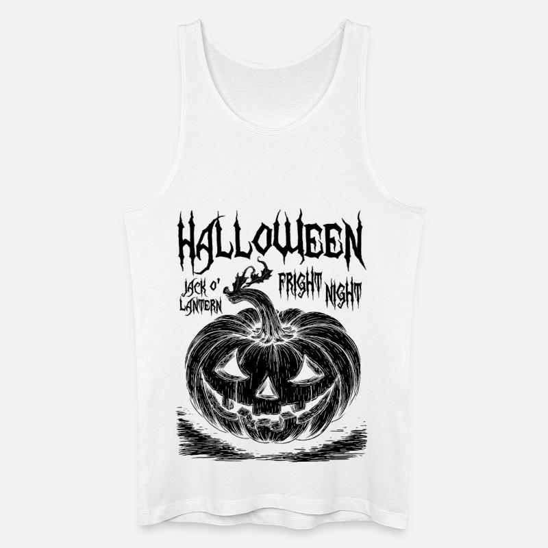 Halloween Jack O'Lantern schwarzes Design - Männer Bio Tank Top - Weiß