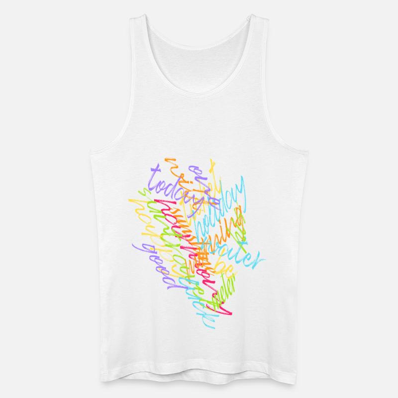 Buntes Texas Wortbild - Männer Bio Tank Top - Weiß