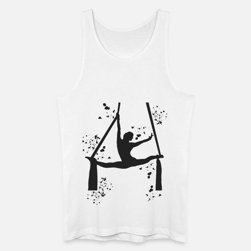 Vertikaltuch Luftakrobatik Aerial Silk - Männer Bio Tank Top - Weiß