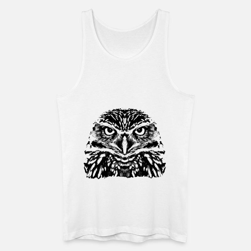 Die Eule / The Owl - Männer Bio Tank Top - Weiß