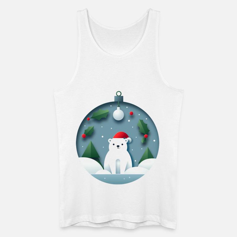 Eisbär in Weihnachtskugel - Männer Bio Tank Top - Weiß