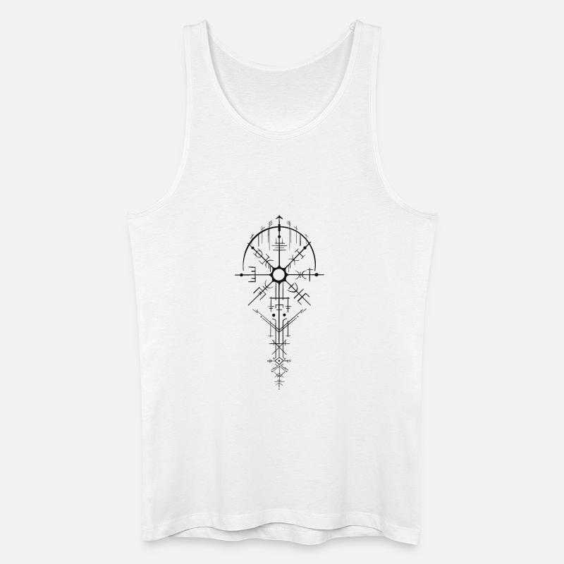 Nordisch Runenamulett Design - Männer Bio Tank Top - Weiß