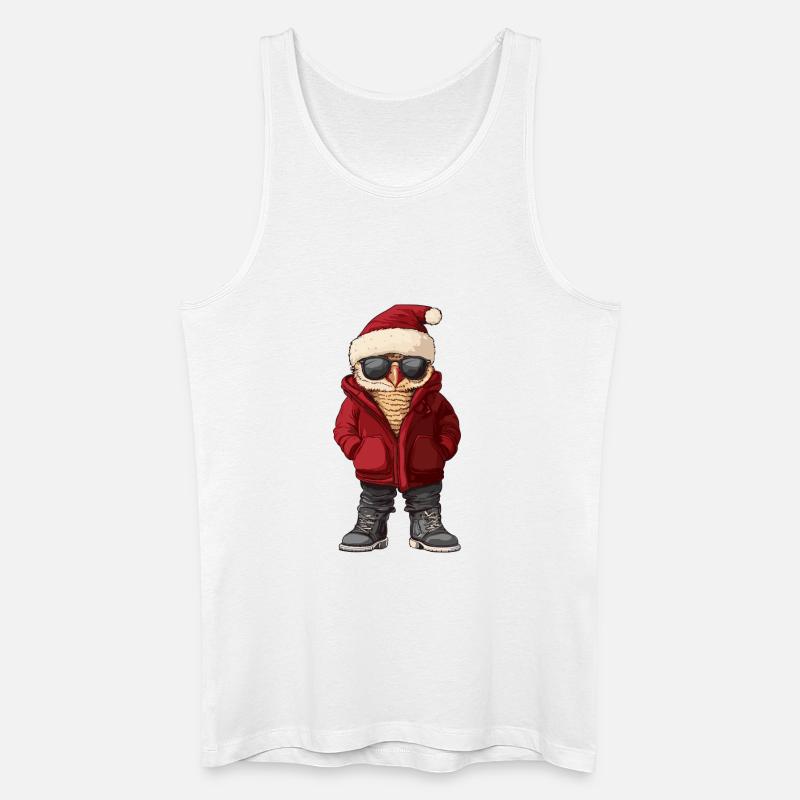 Eule Weihnachten Winter - Männer Bio Tank Top - Weiß