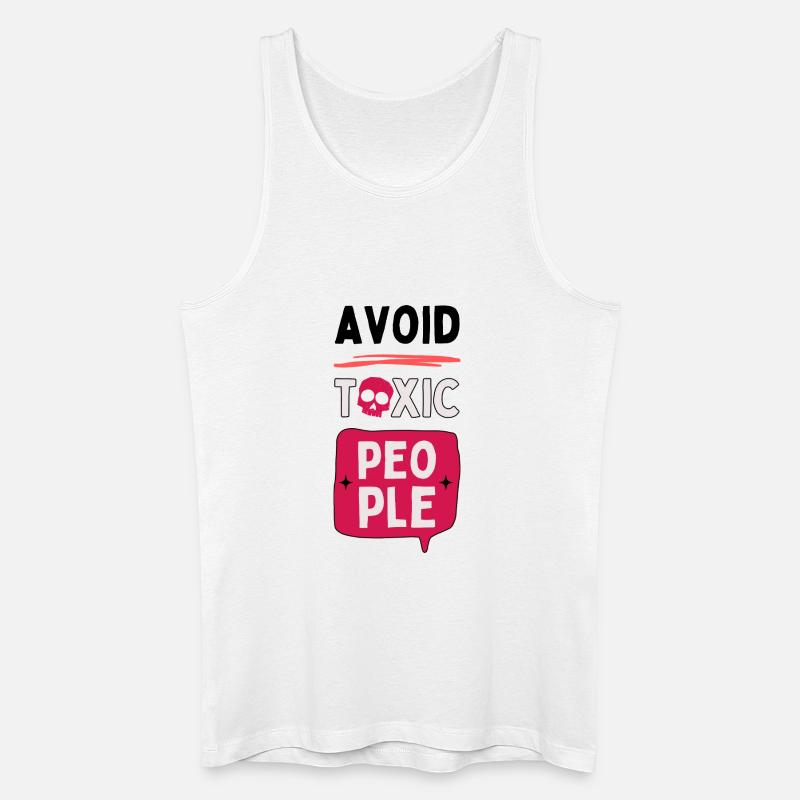Avoid toxic people - skull - Men’s Organic Tank Top - white