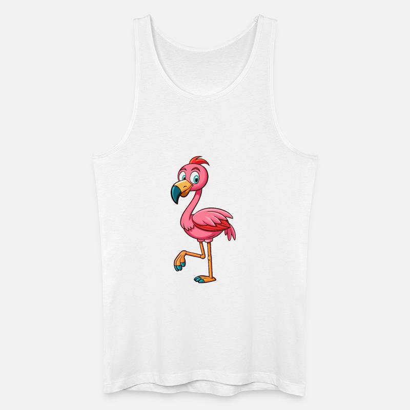 Flamingo - Männer Bio Tank Top - Weiß