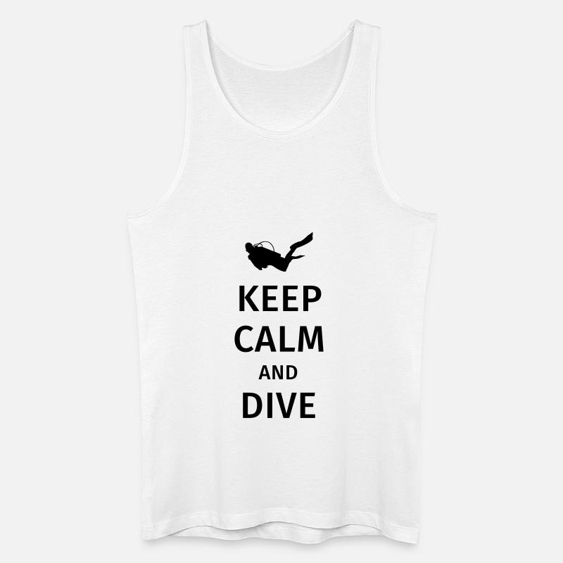 keep calm and dive - Männer Bio Tank Top - Weiß