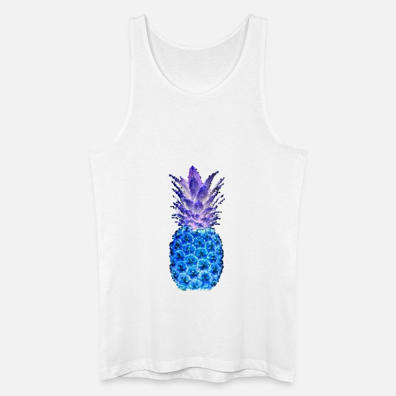 ANANAS MOSAIK night - Männer Bio Tank Top - Weiß