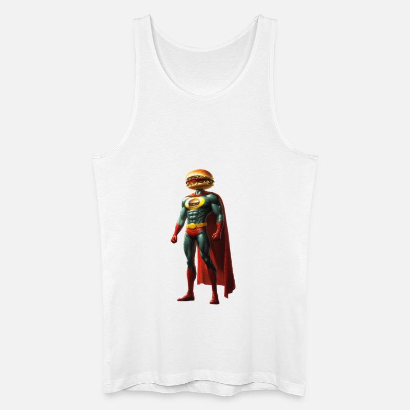 Burger Mann - Männer Bio Tank Top - Weiß
