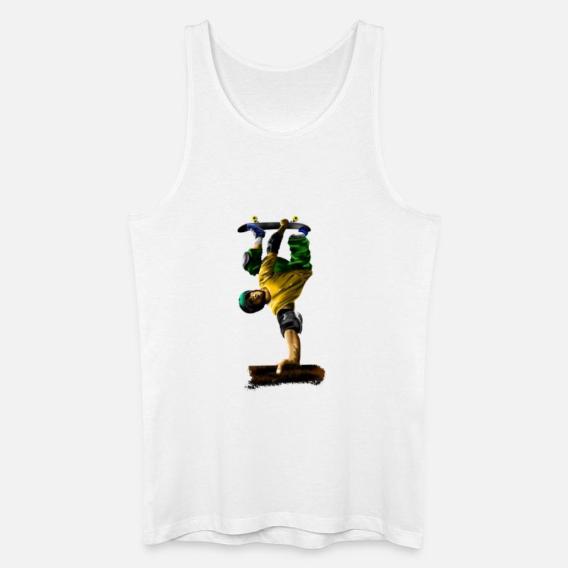 Straßen-Skateboarder Sprung Dynamik - Männer Bio Tank Top - Weiß