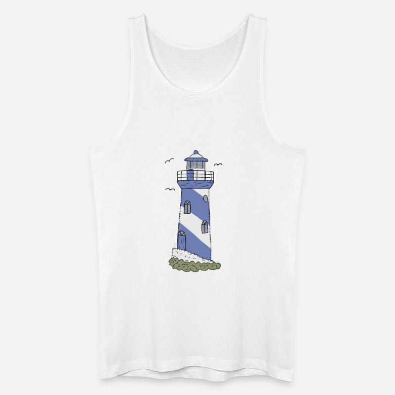 Blauer_Leuchtturm - Männer Bio Tank Top - Weiß