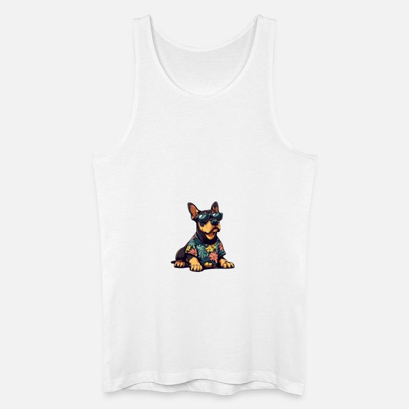 Dobermann Hund Cool Sommer - Männer Bio Tank Top - Weiß