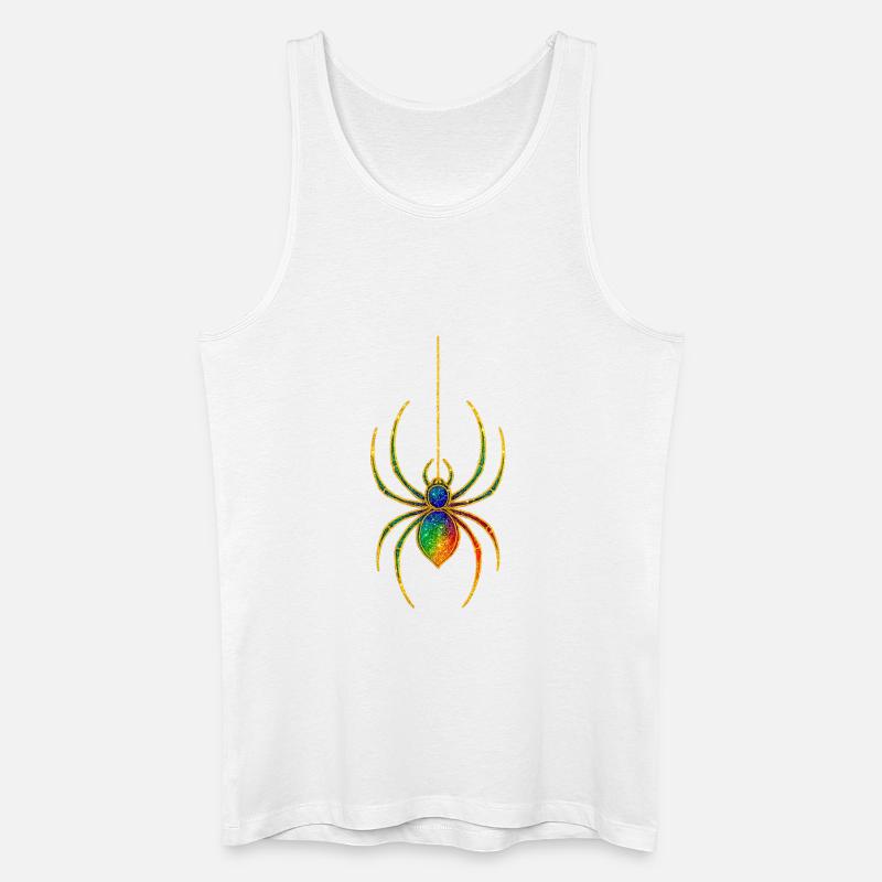 Regenbogen Glitzer-Spinne - Männer Bio Tank Top - Weiß
