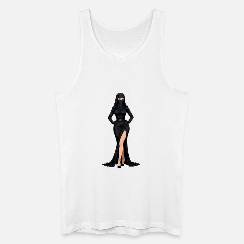 Schwarze Ninja-Eleganz - Männer Bio Tank Top - Weiß