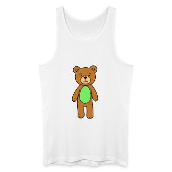 Cuddly Bear Green Belly Cartoon - Men’s Organic Tank Top - white - Front