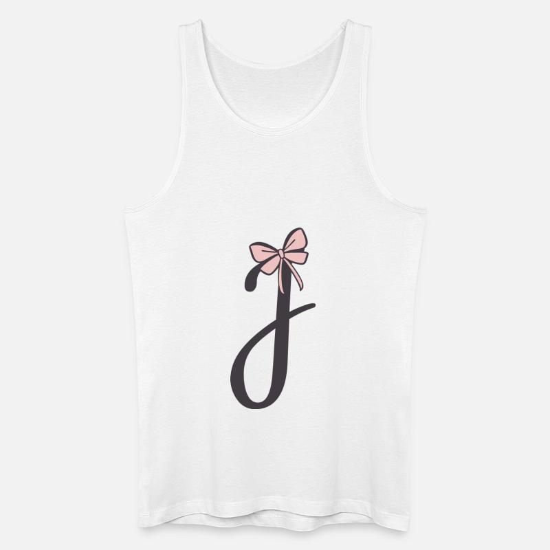 Anfangsbuchstabe J Schleifchen - Männer Bio Tank Top - Weiß