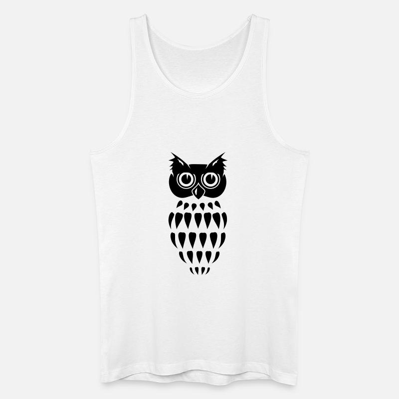 stilisierte Eule - Männer Bio Tank Top - Weiß