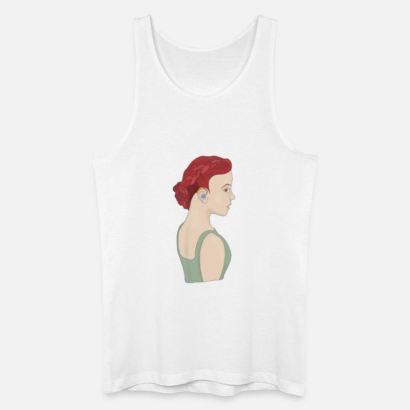 Mädchen mit einem Hörgerät - Männer Bio Tank Top - Weiß
