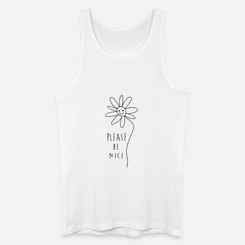 Please be nice – Friendly Minimal Statement - Men’s Organic Tank Top - white