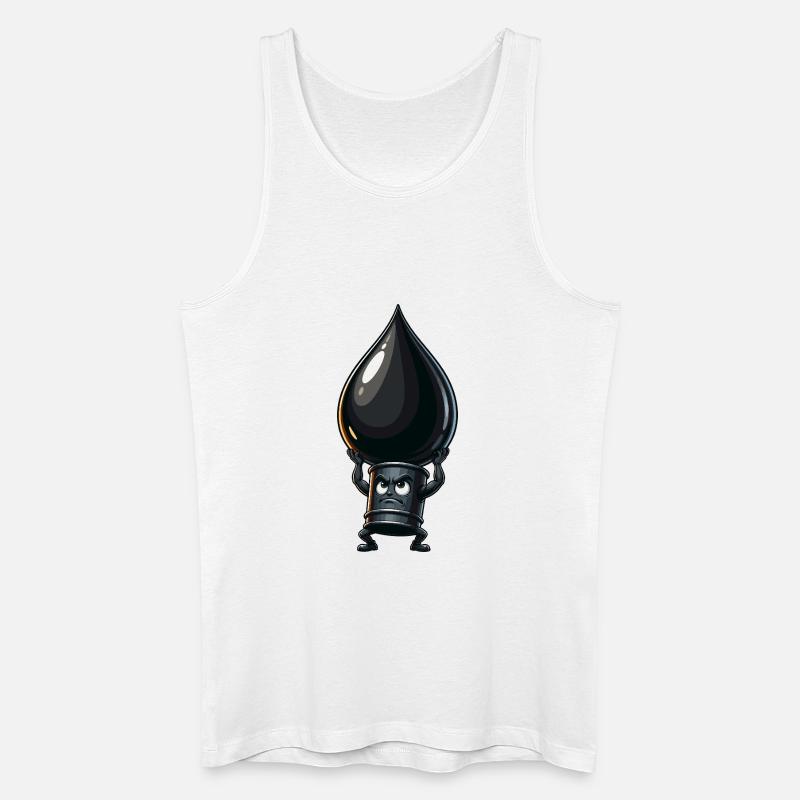 Öltropfen Heldenfigur - Männer Bio Tank Top - Weiß