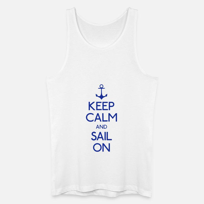 Keep Calm and sail on - Männer Bio Tank Top - Weiß