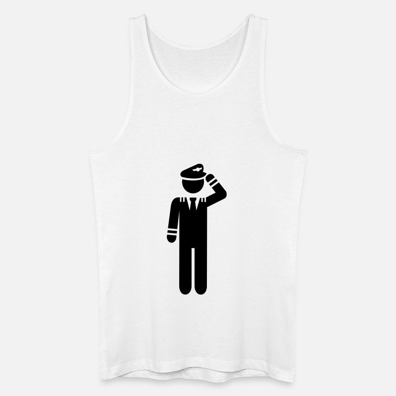Pilot - Männer Bio Tank Top - Weiß